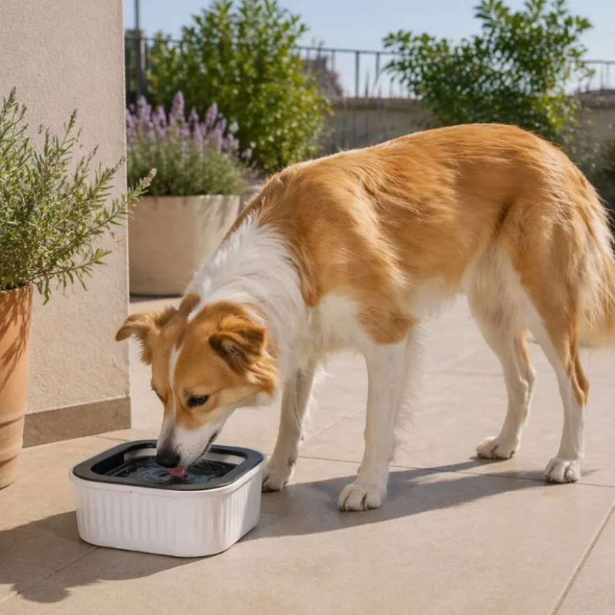 Leeby Dispensador de Água Anti-salpicos Branco para cães