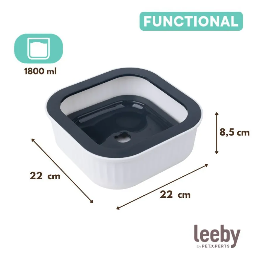 Leeby Dispensador de Água Anti-salpicos Branco para cães