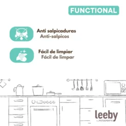 Leeby Dispensador de Água Anti-salpicos Branco para cães