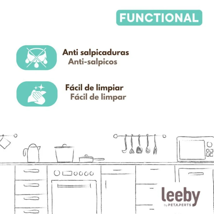 Leeby Dispensador de Água Anti-salpicos Branco para cães