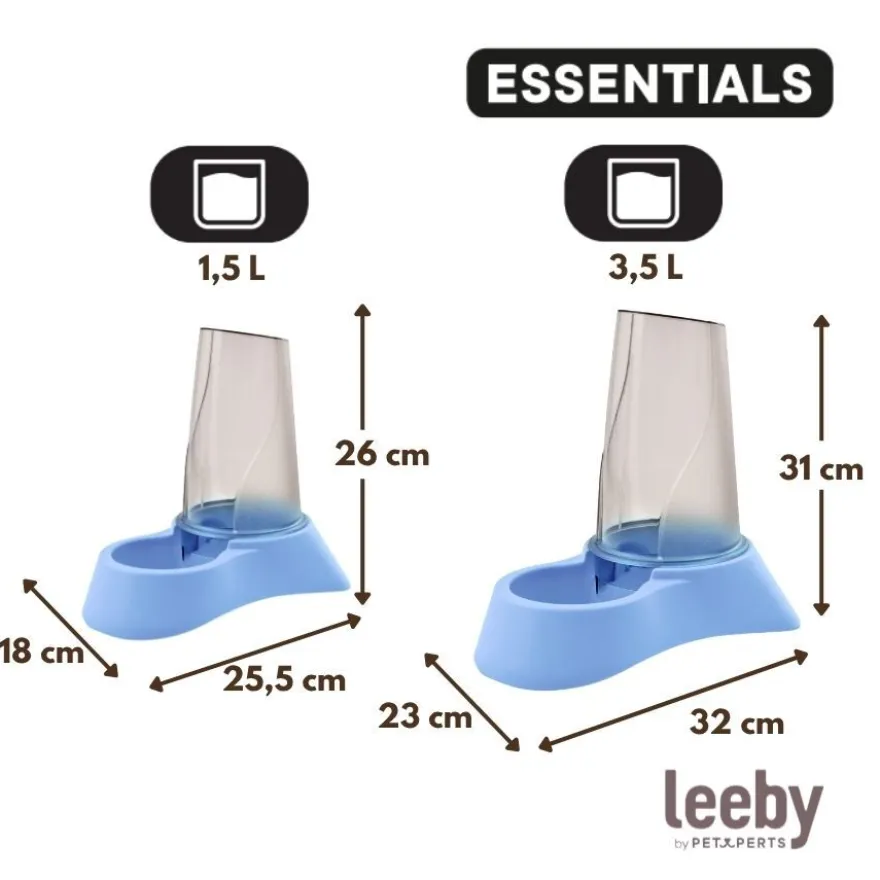 Leeby Dispensador 2 em 1 Azul de Ração e Água para cães e gatos