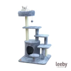 Leeby Eduardo torre arranhadora multiplataforma com cama nido e brinquedo para gatos