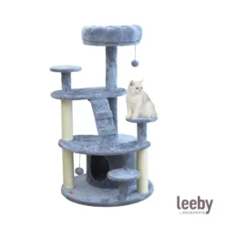 Leeby Esperanza torre arranhadora multiplataforma com cama nido e brinquedo para gatos