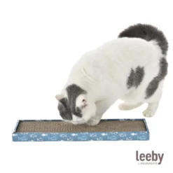 Leeby Fitz tábua arranhadora de cartão azul para gatos