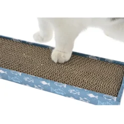 Leeby Fitz tábua arranhadora de cartão azul para gatos
