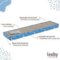 Leeby Fitz tábua arranhadora de cartão azul para gatos