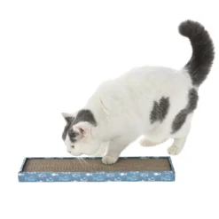 Leeby Fitz tábua arranhadora de cartão azul para gatos