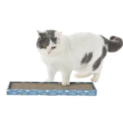 Leeby Fitz tábua arranhadora de cartão azul para gatos