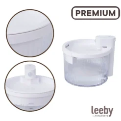 Leeby Fonte de Água Sem Fios Branca para cães e gatos