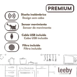 Leeby Fonte de Água Sem Fios Branca para cães e gatos