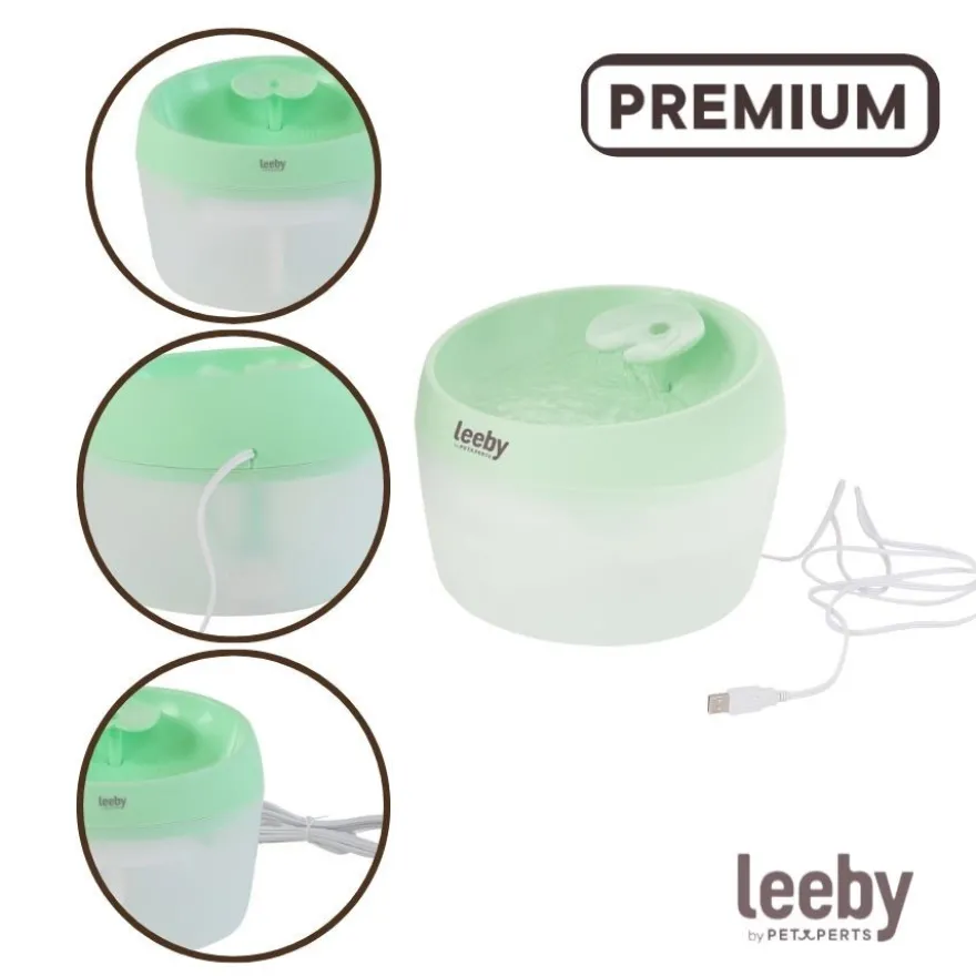 Leeby Fonte de Água Verde para cães e gatos