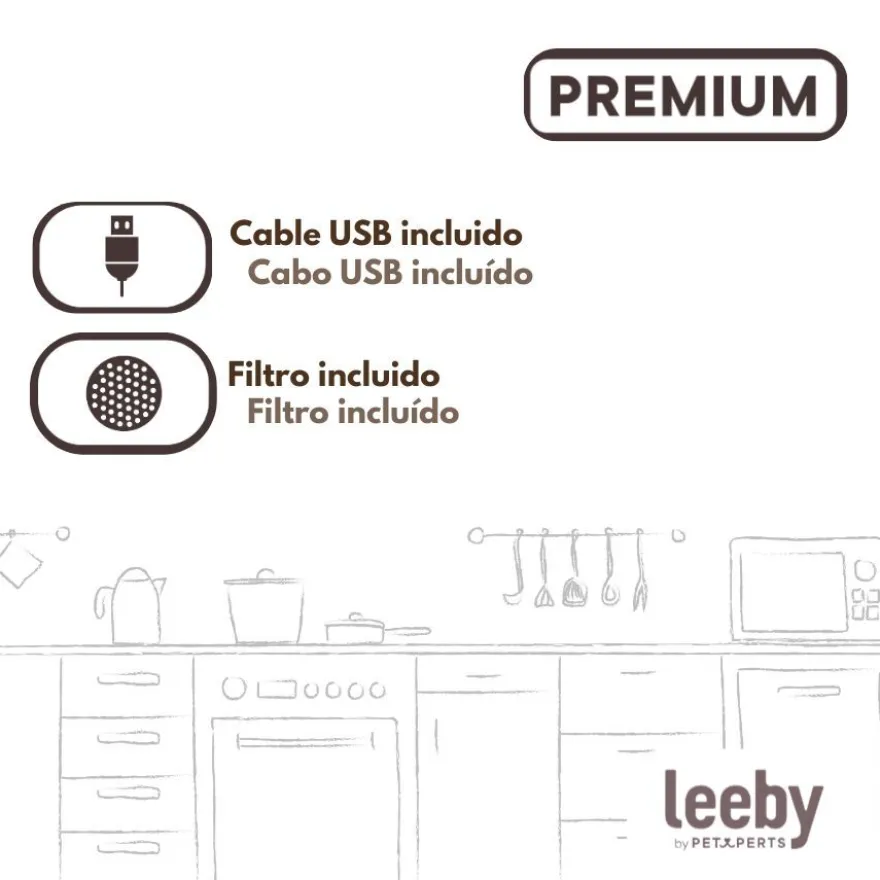 Leeby Fonte de Água Verde para cães e gatos