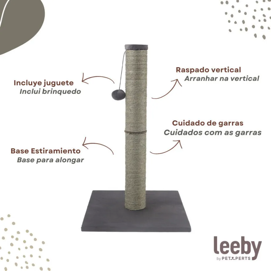 Leeby Gaston arranhador de sisal com brinquedo para gatos