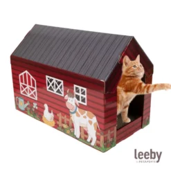 Leeby Hattie casota arranhadora de cartão com padrão de quinta para gatos
