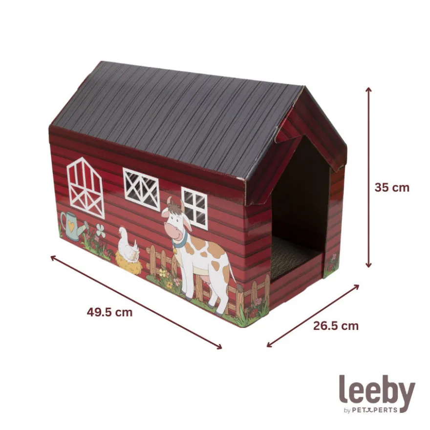 Leeby Hattie casota arranhadora de cartão com padrão de quinta para gatos
