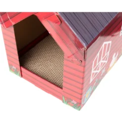 Leeby Hattie casota arranhadora de cartão com padrão de quinta para gatos