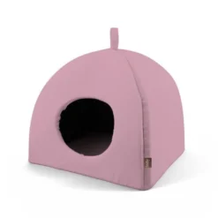 Leeby Igloo antiderrapante rosa para gatos