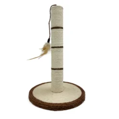 Leeby Isidoro arranhador de sisal com brinquedo castanho para gatos