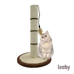 Leeby Isidoro arranhador de sisal com brinquedo castanho para gatos