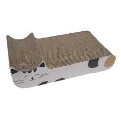 Leeby Kira arranhador de cartão branco para gatos