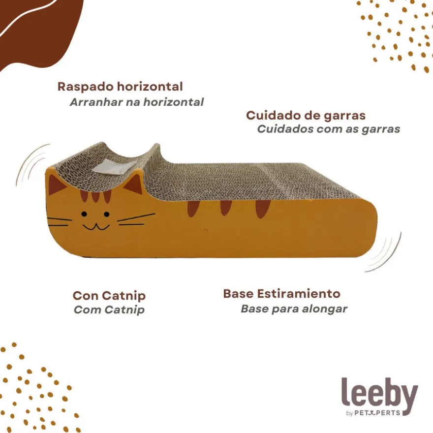 Leeby Kira arranhador de cartão laranja para gatos
