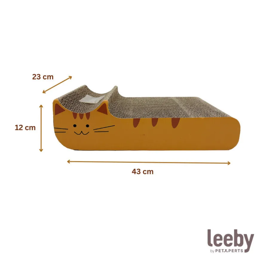 Leeby Kira arranhador de cartão laranja para gatos