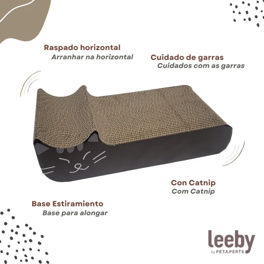 Leeby Kira arranhador de cartão preto para gatos