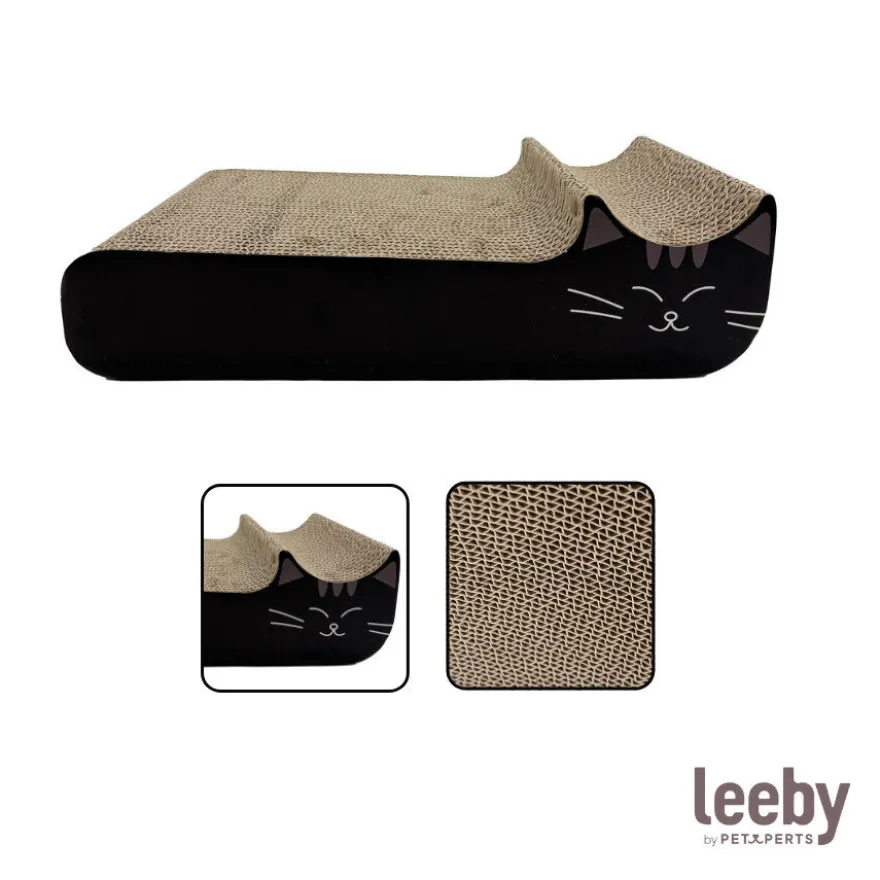 Leeby Kira arranhador de cartão preto para gatos