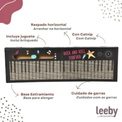 Leeby Kitty teclado arranhador de cartão com bola para gatos