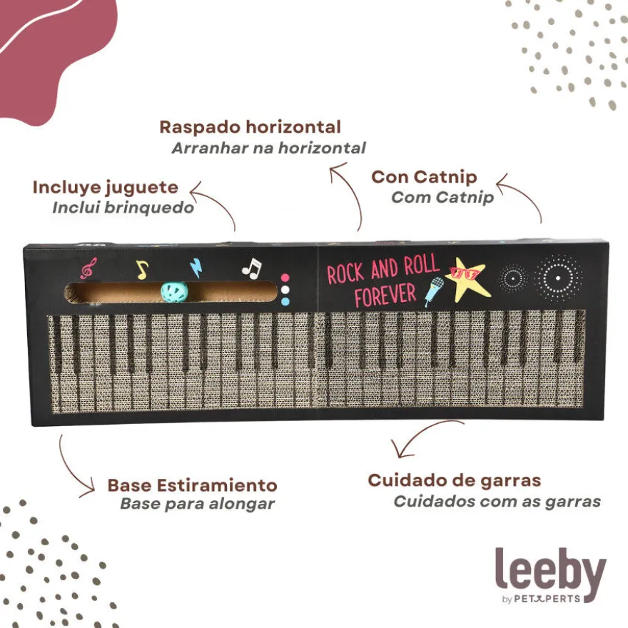 Leeby Kitty teclado arranhador de cartão com bola para gatos