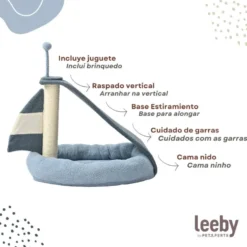 Leeby Koko arranhador com cama e brinquedo para gatinhos