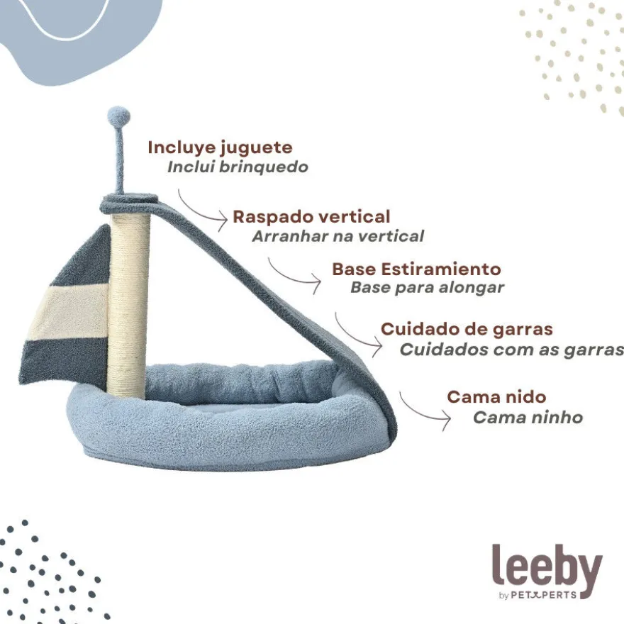Leeby Koko arranhador com cama e brinquedo para gatinhos