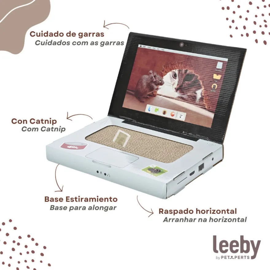 Leeby Lola arranhador de cartão em forma de portátil para gatos