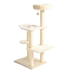 Leeby Luna árvore arranhadora com cama e brinquedo para gatos
