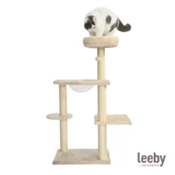 Leeby Luna árvore arranhadora com cama e brinquedo para gatos