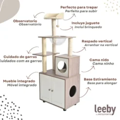 Leeby Luna árvore arranhadora com móvel para gatos