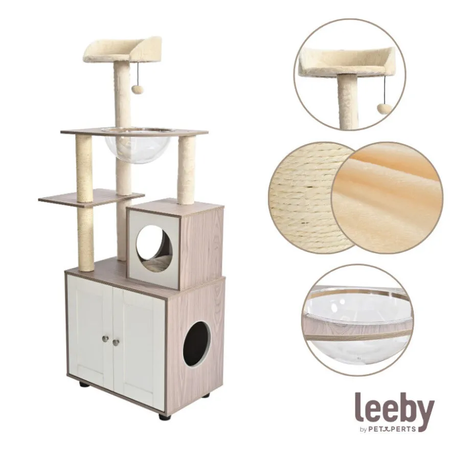 Leeby Luna árvore arranhadora com móvel para gatos