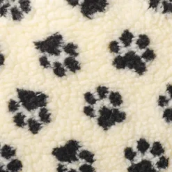Leeby Manta de lã com estampado de patas para cães