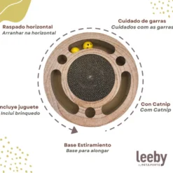 Leeby Pelusa arranhador com brinquedo para gatos