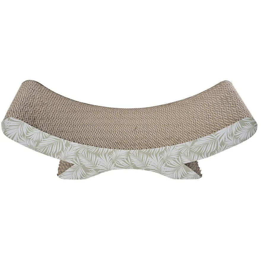 Leeby Remy Rocker arranhador de cartão horizontal com padrão de folhas para gatos