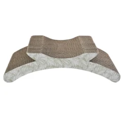 Leeby Remy Rocker arranhador de cartão horizontal com padrão de folhas para gatos