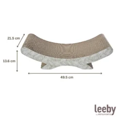 Leeby Remy Rocker arranhador de cartão horizontal com padrão de folhas para gatos