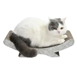 Leeby Remy Rocker arranhador de cartão horizontal com padrão de folhas para gatos