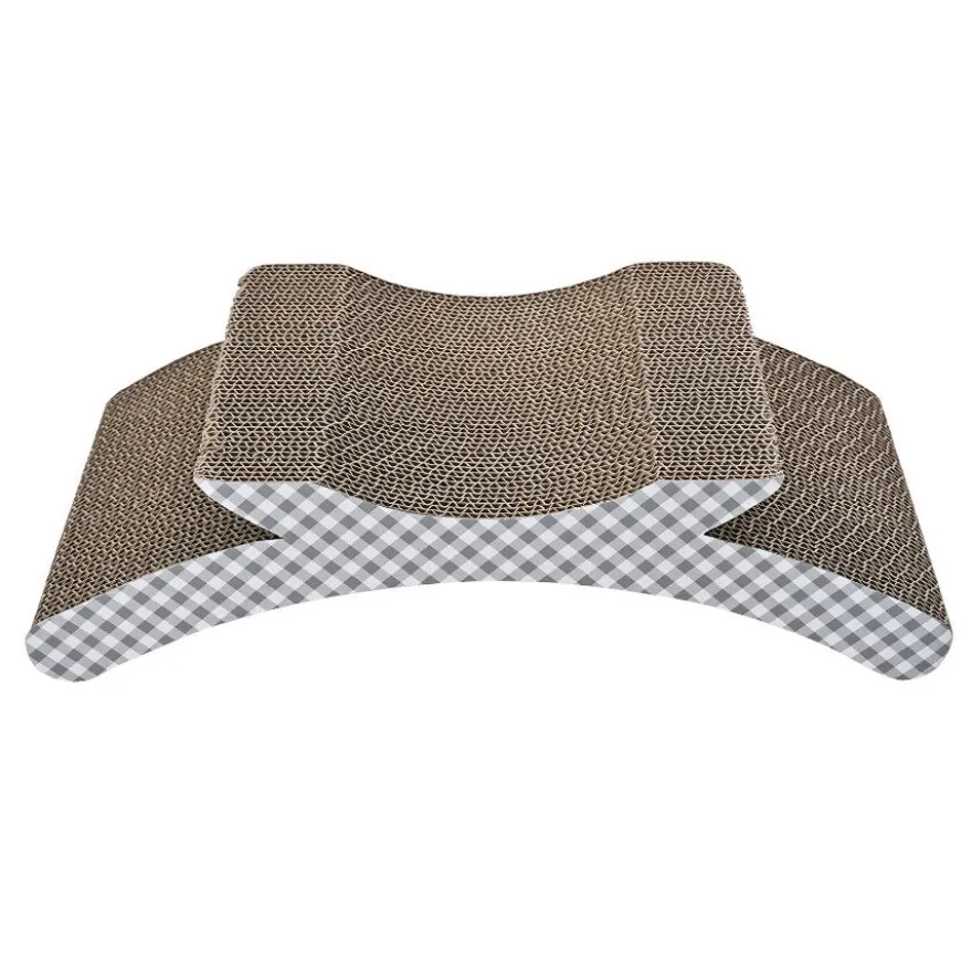Leeby Remy Rocker arranhador de cartão horizontal com padrão vichy para gatos