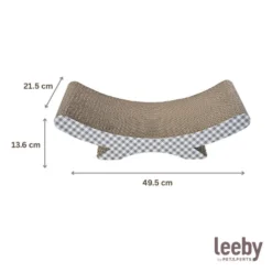 Leeby Remy Rocker arranhador de cartão horizontal com padrão vichy para gatos