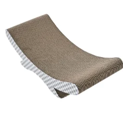 Leeby Remy Rocker arranhador de cartão horizontal com padrão vichy para gatos