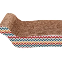 Leeby Remy Rocker arranhador horizontal de cartão com padrão colorido para gatos