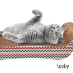 Leeby Remy Rocker arranhador horizontal de cartão com padrão colorido para gatos