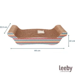 Leeby Remy Rocker arranhador horizontal de cartão com padrão colorido para gatos