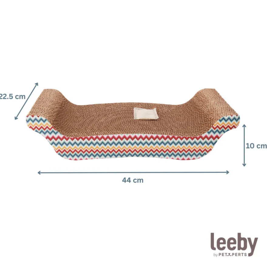 Leeby Remy Rocker arranhador horizontal de cartão com padrão colorido para gatos